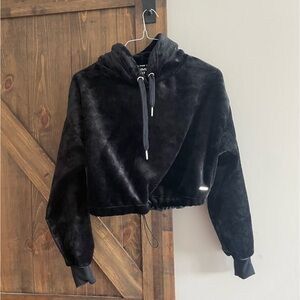 Urban Planet X Sommer Ray Soft Plush Faux Fur Cropped Hoodie Sweatshirt